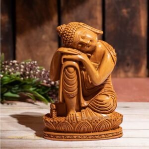 Kadam Wood Crafted Resting Buddha Statue